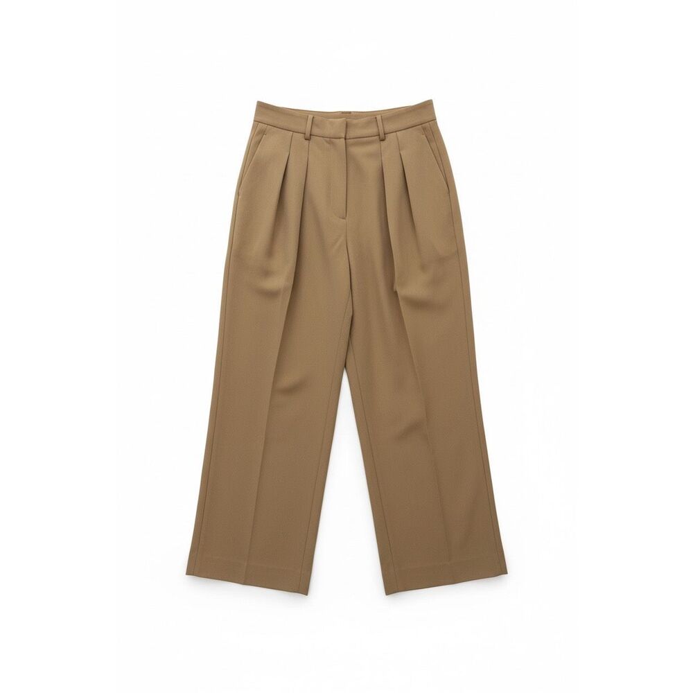STAUD Women’s Luisa Pants High Rise Wide Leg Camel Size 12 Tan